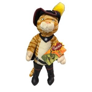 Shrek 2 Hasbro 2003 Puss In Boots 16" Plush Cape Sword Hat